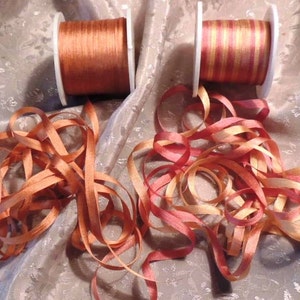 4mm Rose Gold combo  6 yards silk ribbon