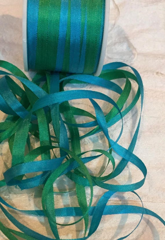 4 MM WIDE CELERY GREEN COLOUR ONE METRE OF SOFT SILK RIBBON