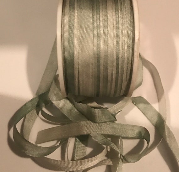 4 MM WIDE CELERY GREEN COLOUR ONE METRE OF SOFT SILK RIBBON
