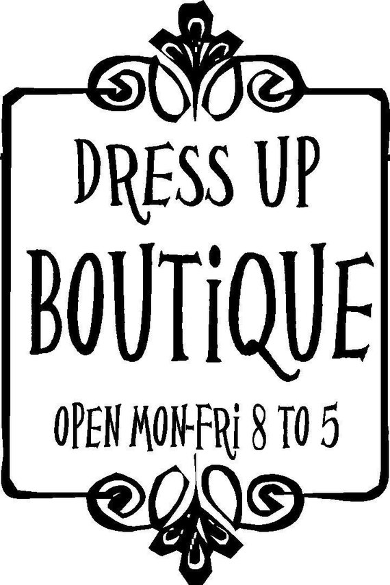 Dress Up Boutique Girls Room Decor Wall Art in Words Stickers Etsy