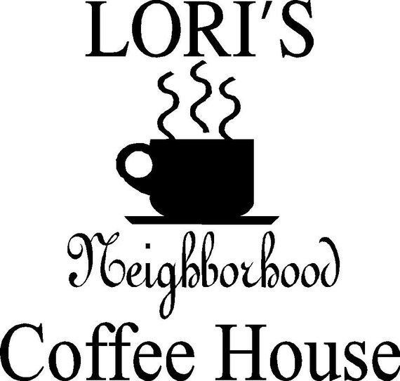 Items similar to Custom Name, Coffee House Wall Art Words Vinyl Letters