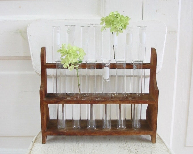Vintage Test Tube Rack Wood Science Rack Vintage Science Etsy