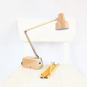 Mid Century Desk Lamp, Vintage Tensor Lamp, Vintage Metal Lamp, Vintage Desk Light, Vintage Brown Desk Lamp, Goose Neck Desk Lamp