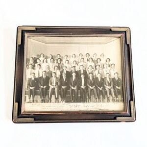 Vintage Black White Photo, Vintage Company Photo, Vintage Group Photo, Twenties Photo, Thirties Photo, Vintage Signed Group Photo, Yard Long