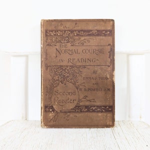 Antique Reader Book, Vintage Child Book, Vintage Reader, Antique Second Reader, Antique School Book, Vintage School Reader, Antique Reader