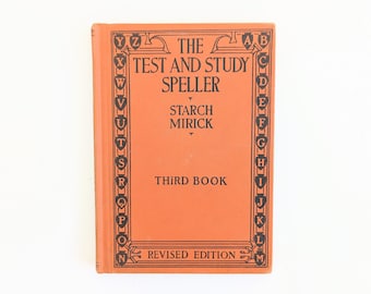 Antique Childrens Book, Antique Spelling Book, Antique School Book, Vintage Spelling Book, Vintage Reader Book, Vintage Primary School Book