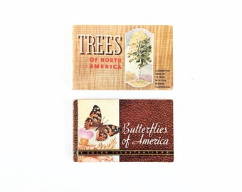 Pair of Vintage Guide Books, Vintage Trees Guide Book, Vintage Butterflies Guide Book, Vintage Trees Book, Butterflies of America Book