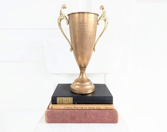 Vintage Metal Trophy, Vintage Trophy, Vintage Brass Trophy, Vintage Salesman Trophy, Vintage Sales Award, Vintage Brass Vase
