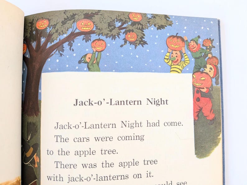 Vintage Child Book, Vintage School Reader, Vintage Child Story Book, Blue Book, Two Boys and a Tree, Basic Reader, Child School Book image 6