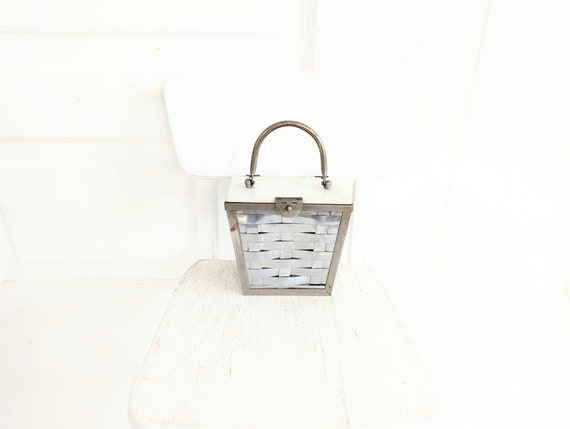 Vintage Metal Silver Purse, Vintage Silver Evenin… - image 9