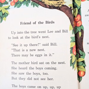Vintage Child Book, Vintage School Reader, Vintage Child Story Book, Blue Book, Two Boys and a Tree, Basic Reader, Child School Book image 8