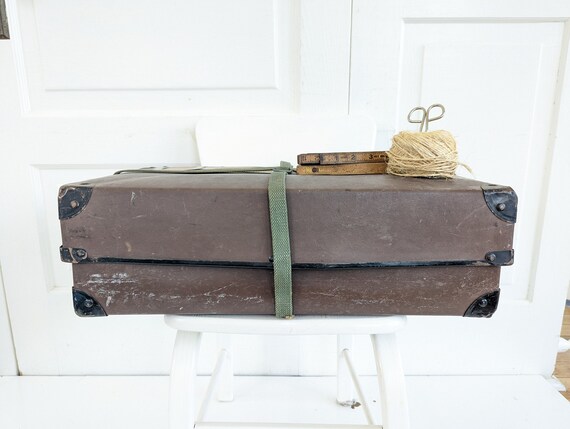 Vintage Brown Suitcase, Vintage Mailing Box, Vint… - image 9