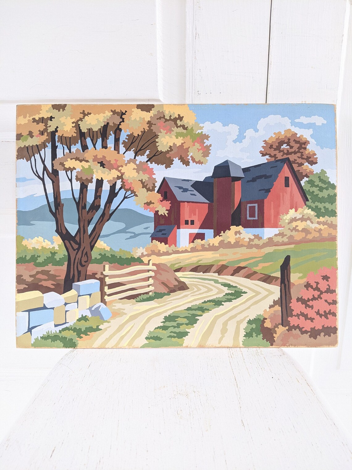 Vintage Barn Paint By Number Vintage Red Barn Painting Etsy