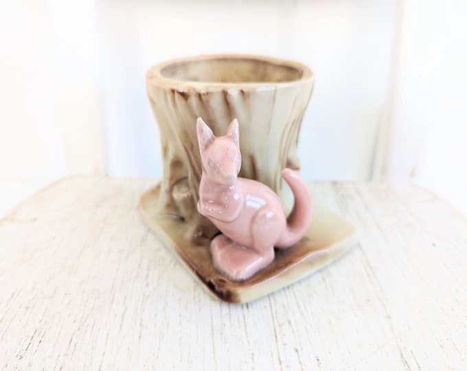 Vintage Kangaroo Planter, Vintage Planter, Small Vintage Planter, Vintage Pink Kangaroo, Indoor Vintage Planter, Vintage Ceramic Planter