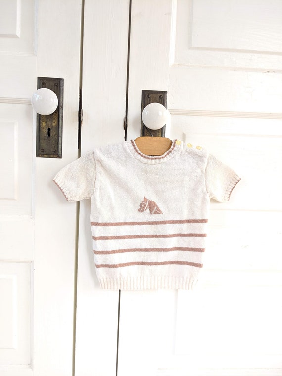 Vintage Child Horse Sweater, Girl Boy Horse Sweate