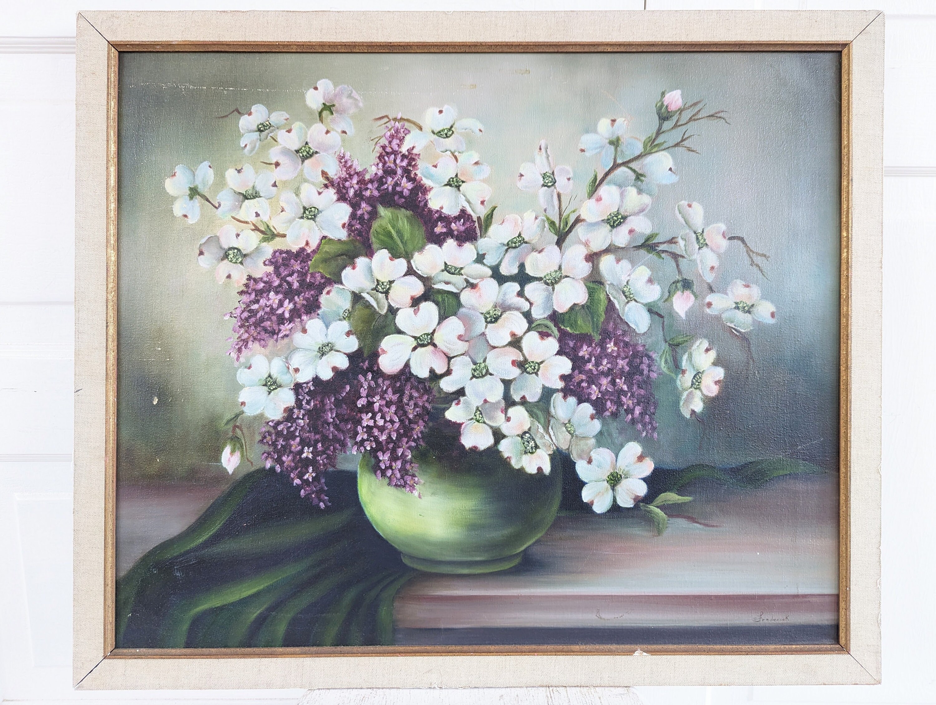brushstrokes and blossoms leather clogs