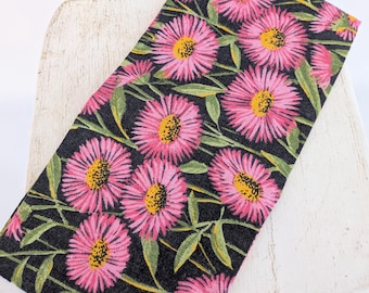 Vintage Floral Dishtowel, Vintage Kitchen Towel, Vintage Pink Flowers Towel, Vintage Hand Towel, Vintage Floral Tea Towel, Vintage Dishtowel
