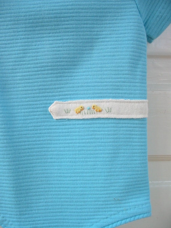 Vintage Baby Bodysuit, Aqua Blue Boy Shirt, Vinta… - image 3