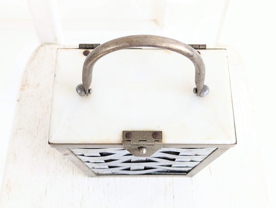 Vintage Metal Silver Purse, Vintage Silver Evenin… - image 8