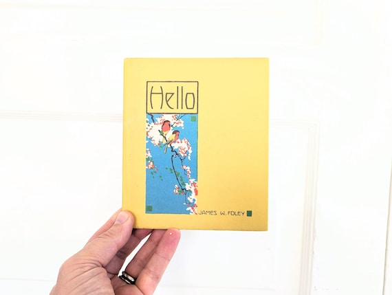 Vintage Book of Poems, Vintage Poetry Book, Vintage Hello Book, Vintage Gift for Friend, Twenties Book of Poems, Small Yellow Vintage Book