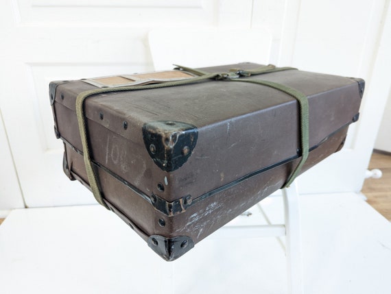 Vintage Brown Suitcase, Vintage Mailing Box, Vint… - image 3