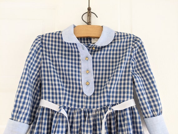 Vintage Girl Blue Gingham Dress, Vintage Girl 3T … - image 2