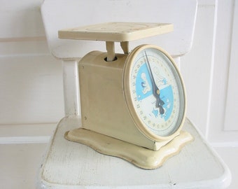 Vintage Baby Scale with wicker basket | eBay