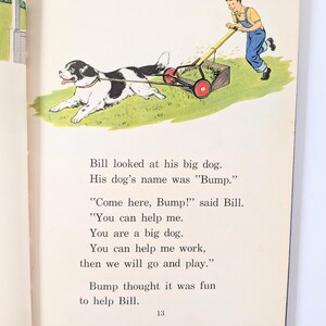 Vintage Child Book, Vintage School Reader, Vintage Child Story Book, Blue Book, Two Boys and a Tree, Basic Reader, Child School Book image 13