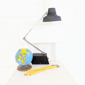 Mid Century Desk Lamp, Vintage Desk Office Lamp, Vintage Metal Lamp, Vintage Tensor Light, Vintage Black Desk Lamp, Small Metal Desk Lamp
