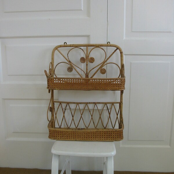 Vintage Bamboo Shelf Bamboo Furniture Wood Kitsch