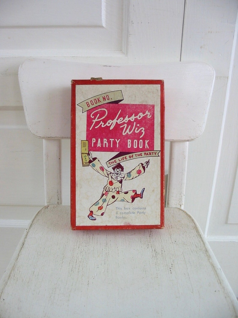 Vintage Party Game Book, Party Book, Vintage Trivia Game, Trivia Book, Professor Wiz Party Book, Trivia Workbook, Quiz Book, Quiz Game image 1