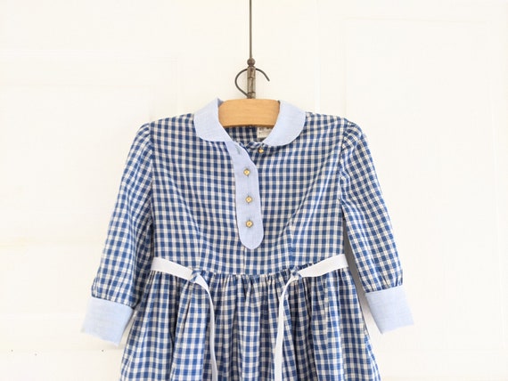 Vintage Girl Blue Gingham Dress, Vintage Girl 3T … - image 8