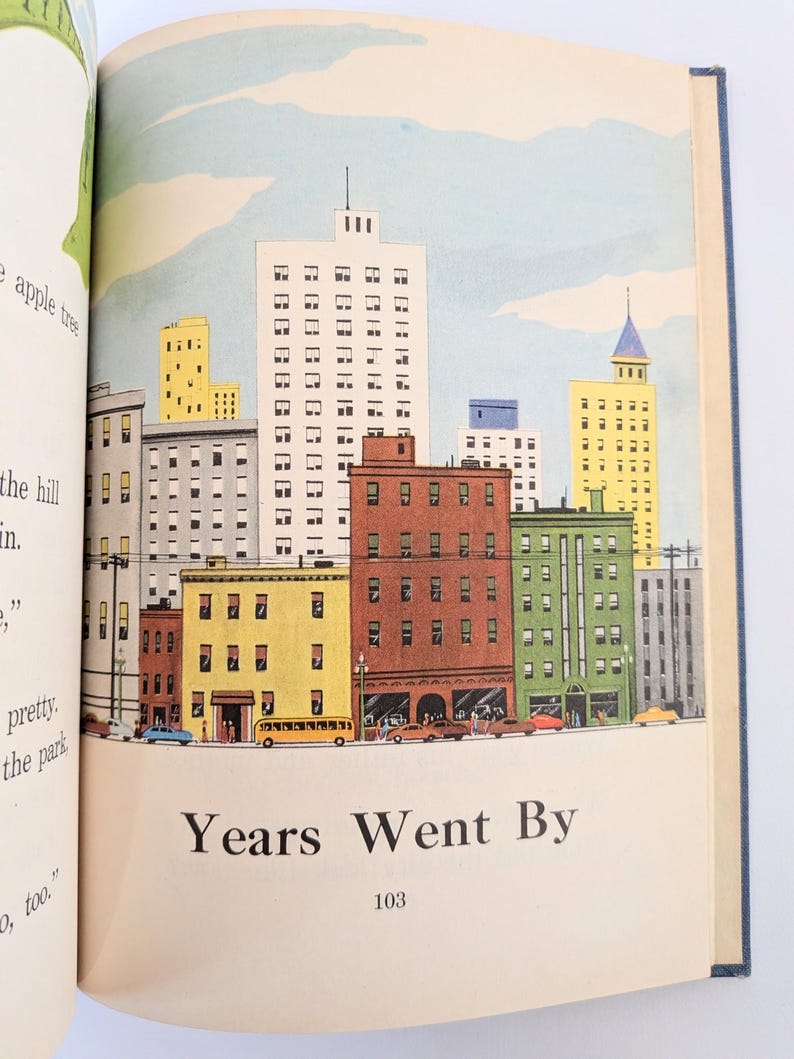 Vintage Child Book, Vintage School Reader, Vintage Child Story Book, Blue Book, Two Boys and a Tree, Basic Reader, Child School Book image 9