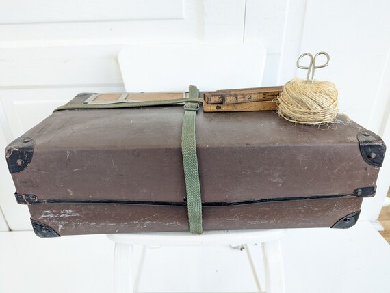 Vintage Brown Suitcase, Vintage Mailing Box, Vint… - image 7