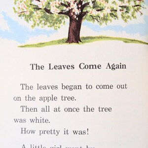 Vintage Child Book, Vintage School Reader, Vintage Child Story Book, Blue Book, Two Boys and a Tree, Basic Reader, Child School Book image 10
