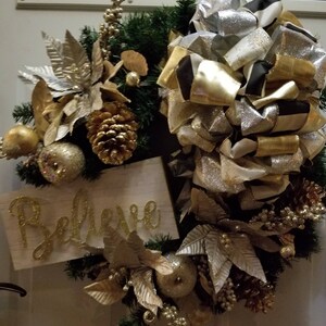 Believe Christmas Wreath, Christmas Wreath , Holiday Wreath Winter Wreath