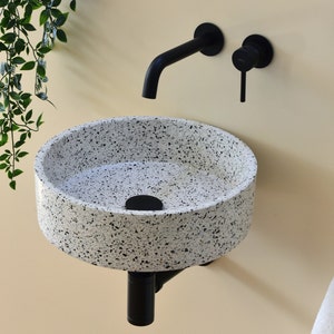 Wall Mount Terrazzo sink Crema White