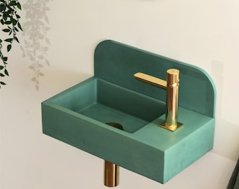 Lavabo de Hormigon Aura Mural | Suspendido Compacto | 9 Colores | Soporte Incluido | Envío Gratis · Entrega 3–10 Días