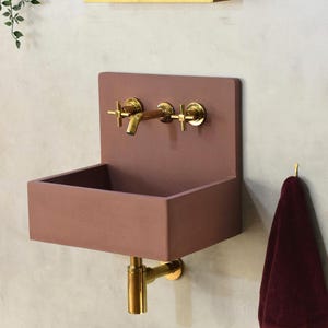 Lavabo en béton suspendu Mia Red iron