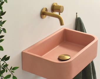 Betonnen Wandwastafel Tulip Mini | Compact Hangend | 9 Kleuren | Beugel Inbegrepen | Gratis Verzending 3–10 Dagen