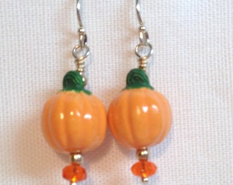 Ceramic Pumpkin Earrings