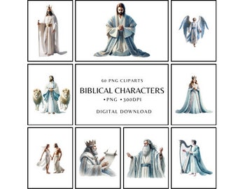 Bibliska karaktärer PNG Clipart: Kristen konst (digital nedladdning)