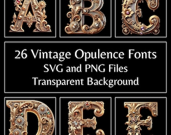 26 Vintage Opulence Fonts: Elegant Retro Typography (Digital Download)
