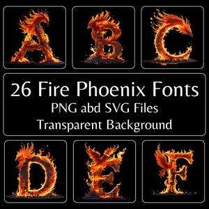 ire Phoenix polices SVG PNG Bundle lettrage numérique polices pour Cricut Silhouette graphisme T-shirts logos Invitations image de marque