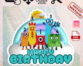 Numberblocks Cake Topper: Birthday Party Printable (PNG & PDF) instant download