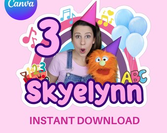 Miss Rachel Birthday Cake Topper: Editable Party Decor (Digital Download)