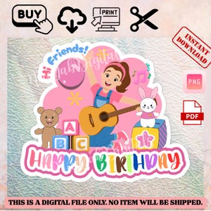 Miss Rachel Digital File Cake Topper, Ms RAchel Instant Download Cake Tag, DIY Digital party Decor, Instant Download, Printable PNG