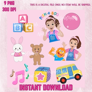 Immagini PNG ispirate a Miss Rachel / Download immediato / Decorazione di compleanno stampabile / Decorazioni per feste fai da te / 9 file clipart / 300 DPI trasparenti