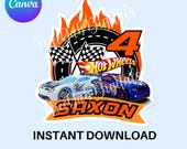 Editable Hot Wheels Cake Topper: Printable Car Theme (Instant Download)
