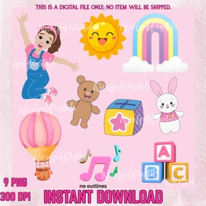 Miss Rachel Inspired PNG images| Instant Download | Printable Birthday Topper | DIY Party Decor | 9 clipart files | 300 DPI Transparent